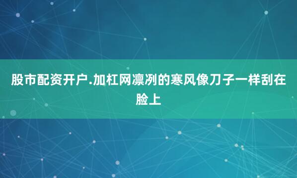 股市配资开户.加杠网凛冽的寒风像刀子一样刮在脸上